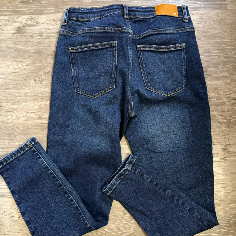 Zara Women's Skinny Jeans - Dark Blue